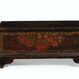 A GRAIN AND FLORAL PAINT DECORATED MINIATURE BLANKET CHEST - photo 1