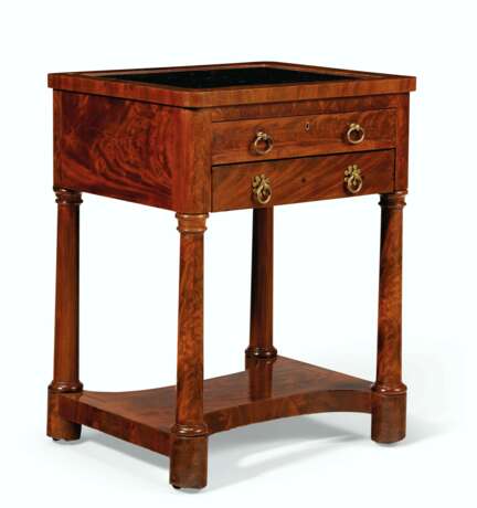 A CLASSICAL MARBLE-INSET MAHOGANY WORK TABLE - photo 1