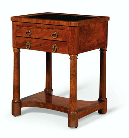 A CLASSICAL MARBLE-INSET MAHOGANY WORK TABLE - photo 3