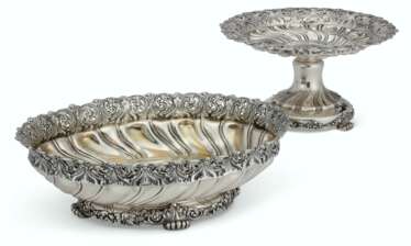 AN AMERICAN SILVER CENTERPIECE BOWL AND MATCHING TAZZA