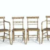 A SET OF FOUR FEDERAL PAINT-DECORATED CANED CHAIRS - photo 1