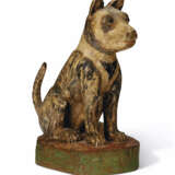 A CARVED AND PAINTED WOOD DOG - Foto 1