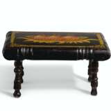 A PAINT-DECORATED TURNED WOOD STOOL - photo 1