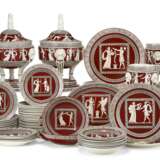 AN ITALIAN PEARLWARE IRON RED-GROUND PART DINNER SERVICE - photo 1