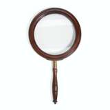 AN LATE VICTORIAN BRASS-MOUNTED MAHOGANY MAGNIFYING GLASS - photo 1