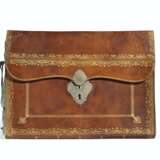 A RESTAURATION GILT-TOOLED BROWN LEATHER DOCUMENT CASE - photo 1