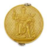 A CHARLES X YELLOW WAX DOCUMENT SEAL - фото 1