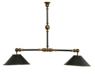A LOUIS-PHILIPPE ORMOLU AND PATINATED-BRONZE BILLIARDS CHANDELIER