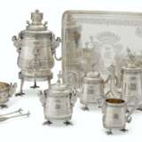 A RUSSIAN EIGHT-PIECE PARCEL-GILT SILVER TEA AND COFFEE SERV... - фото 1