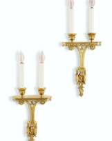 A PAIR OF LOUIS XVI ORMOLU TWIN-BRANCH WALL-LIGHTS