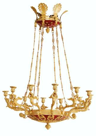 A PAIR OF FRENCH ORMOLU AND RED-PAINTED TWELVE-LIGHT CHANDEL... - photo 3