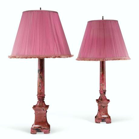 A PAIR OF RUSSIAN RHODONITE COLUMN-FORM LAMPS - photo 1