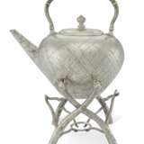 A RUSSIAN SILVER TROMPE L'OEIL KETTLE ON STAND - photo 1