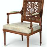 A LATE LOUIS XVI SOLID MAHOGANY FAUTEUIL - photo 2