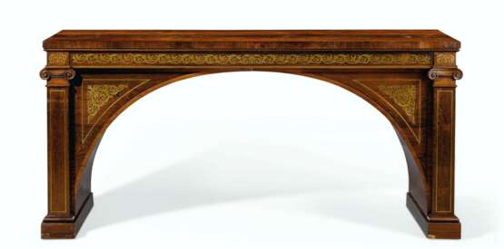 A GEORGE IV BRASS-INLAID ROSEWOOD SIDE TABLE - фото 1