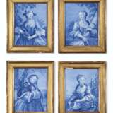 FOUR DUTCH DELFT BLUE AND WHITE PLAQUES EMBLEMATIC OF THE SE... - photo 1