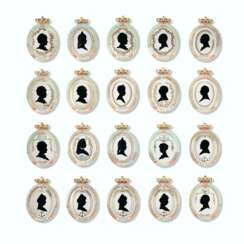 TWENTY-FOUR ROYAL COPENHAGEN PORTRAIT SILHOUETTES OF THE DAN...