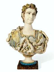 AN ITALIAN EARTHENWARE BUST AND A TERRACOTTA STAND