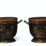 A PAIR OF FRENCH POLYCHROME-DECORATED BRASS JARDINIERES - photo 4