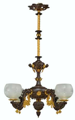 AN AMERICAN ROCOCO REVIVAL PARCEL-GILT AND PATINATED BRONZE ... - фото 1