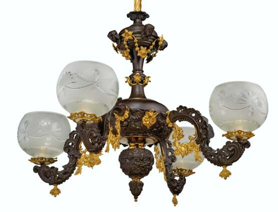 AN AMERICAN ROCOCO REVIVAL PARCEL-GILT AND PATINATED BRONZE ... - Foto 4