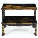 A JAPANESE BLACK AND GILT LACQUER TWO-TIERED LOW TABLE - фото 1