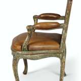 A LOUIS XV GREY AND GREEN-PAINTED FAUTEUIL - photo 3