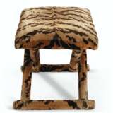 AN UPHOLSTERED X-FRAME STOOL - фото 2