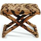 AN UPHOLSTERED X-FRAME STOOL - фото 3