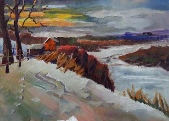 Painting “Winter morning in Polenovo”, Canvas, Oil paint, Realism, Animalistic, 2020 - photo 1