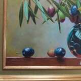 Gemälde „Oliven in einer Vase“, Karton, Ölfarbe, Realismus, Stillleben, 2020 - Foto 4