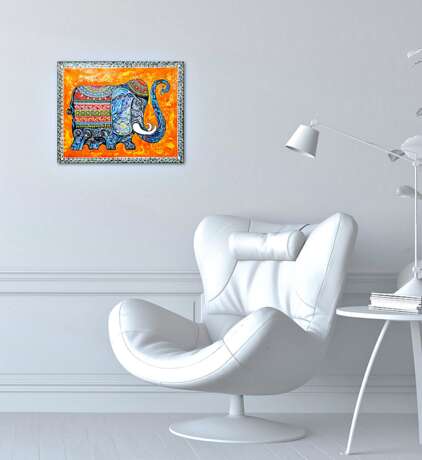 Gemälde „Der Elefant“, Leinwand auf dem Hilfsrahmen, Ölfarbe, Animalistisches, Russland, 2020 - Foto 5