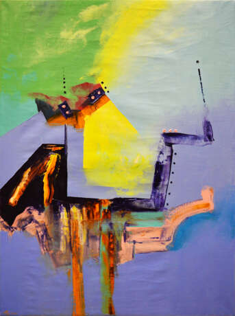 Design Painting “New reality”, Canvas, Oil paint, Abstract Expressionist, Landscape painting, 2020 - photo 1