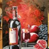 Gemälde „Granatapfelwein“, Karton, Ölfarbe, Impressionismus, Stillleben, 2020 - Foto 4