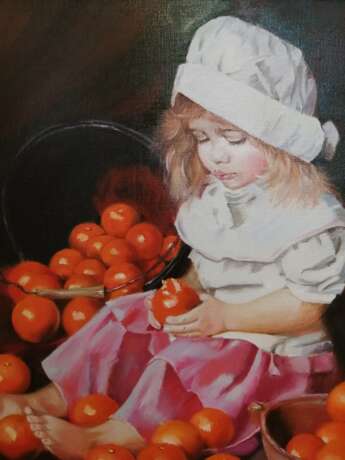 Painting “Girl with Oranges”, Canvas, Oil paint, Realist, 2017 - photo 3