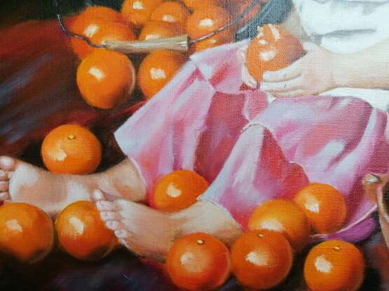 Painting “Girl with Oranges”, Canvas, Oil paint, Realist, 2017 - photo 4