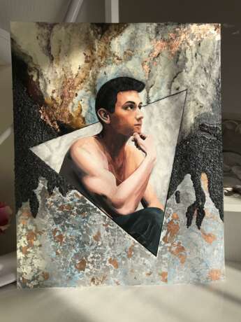 Картина «Окрылённый», Холст на подрамнике, Акриловые краски, Абстрактный экспрессионизм, Автопортрет, 2020 г. - фото 1