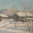 Post Impressionist German Snowscape With Soft Golden Light - Achat en un clic