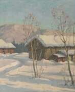Эйнар Крюгер (1910-1988). Post Impressionist German Snowscape With Soft Golden Light