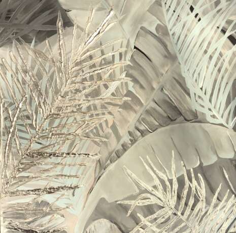 Листья в лучах солнца Холст Акриловые краски Современное искусство Пейзажная живопись 2021 г. - фото 2