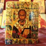 Icon “Icon of Nicholas the Wonderworker with Life \ THE ICON OF NICHOLAS THE WONDERWORKER WITH SCENES FROM HIS LIFE”, Wood, Mixed media, Baroque, Religious genre, ~ - photo 2