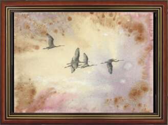 Oh, wild geese were flying. Drawing, handmade, 2021 Author - Mishareva Natalia