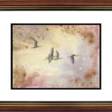 Painting “Oh, wild geese were flying. Drawing, handmade, 2021 Author - Mishareva Natalia”, Mixed medium, Mixed media, Realist, Animalistic, 2021 - photo 2