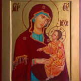 Icon “Icon of the Mother of God Hodegetria.”, Gilding, Imitation gold leaf, Romanesque style, Religious genre, 2021 - photo 1