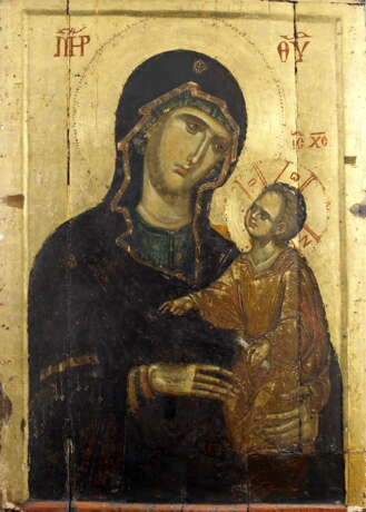 Icon “Icon of the Mother of God Hodegetria.”, Gilding, Imitation gold leaf, Romanesque style, Religious genre, 2021 - photo 4