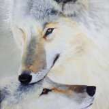 Painting “White Wolfs”, Canvas, Oil paint, Realist, Animalistic, 2020 - photo 1