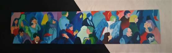 Design Gemälde, Gemälde, Modulares Bild „The Crowd part 3“, Leinwand, Triptychon, Zeitgenössische Kunst, 2020 - Foto 2