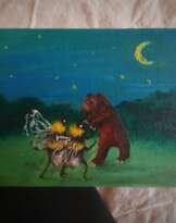 Bear and two bees Bear and two bees