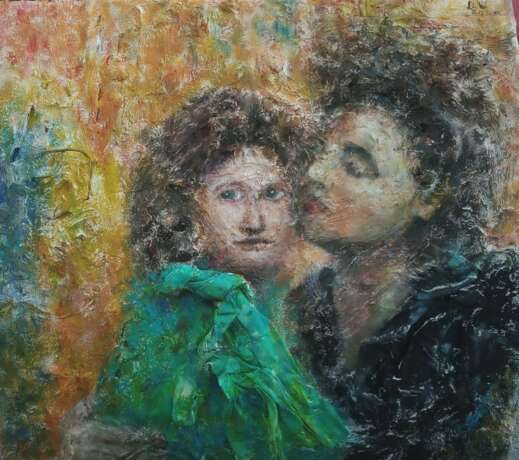 Painting “Mother's kiss”, Cardboard, Oil paint, Contemporary art, 2020 - photo 1