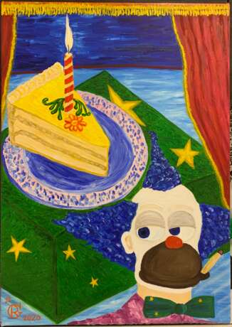 Картина «Торт Клоун Красти», Холст на подрамнике, Масляные краски, декабрь 2020г. г. - фото 1